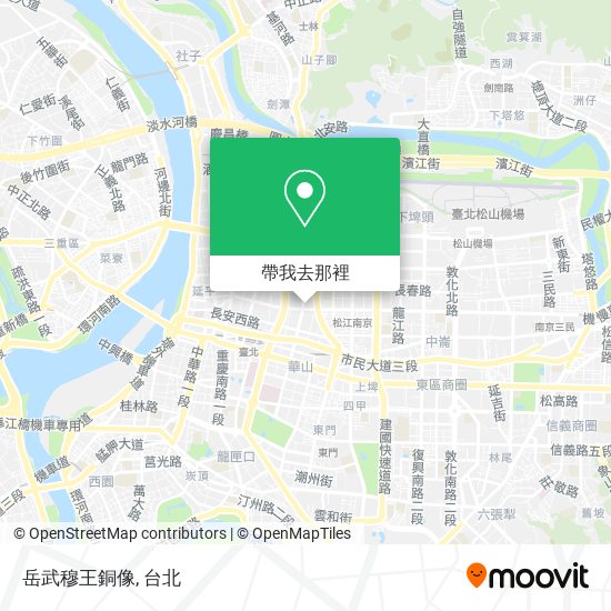 岳武穆王銅像地圖