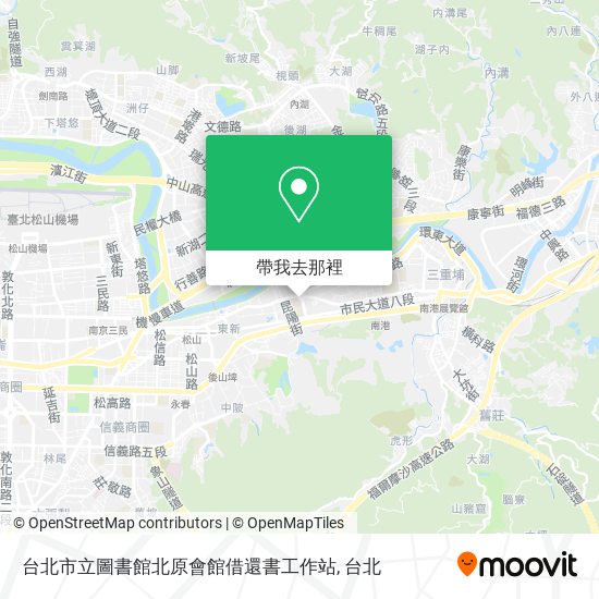 台北市立圖書館北原會館借還書工作站地圖