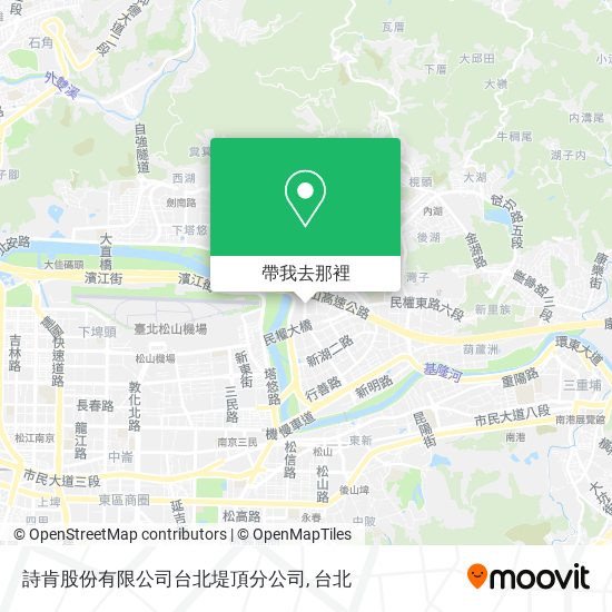 詩肯股份有限公司台北堤頂分公司地圖