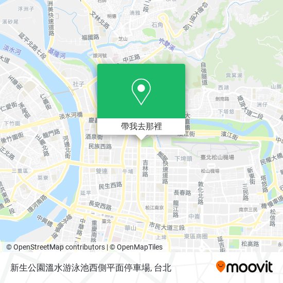 新生公園溫水游泳池西側平面停車場地圖