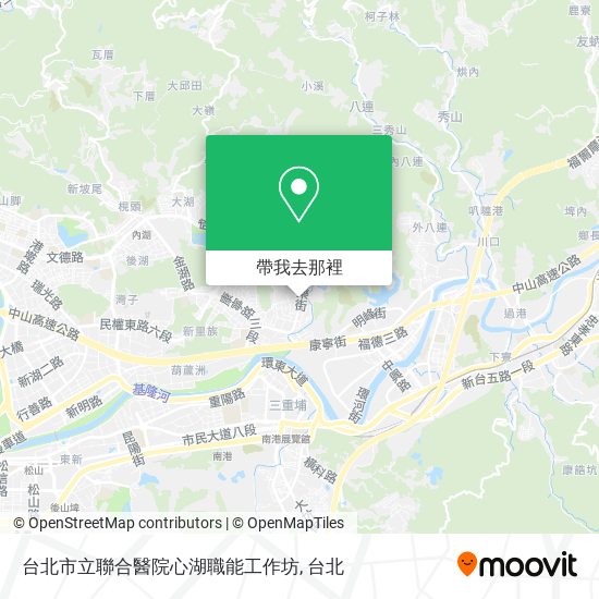 台北市立聯合醫院心湖職能工作坊地圖