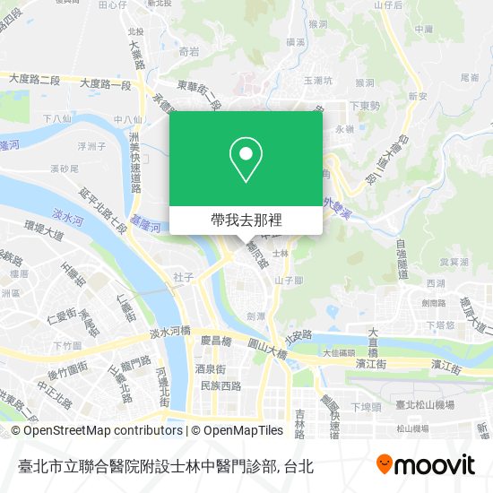 臺北市立聯合醫院附設士林中醫門診部地圖