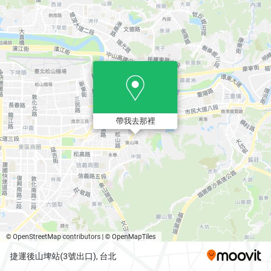 捷運後山埤站(3號出口)地圖