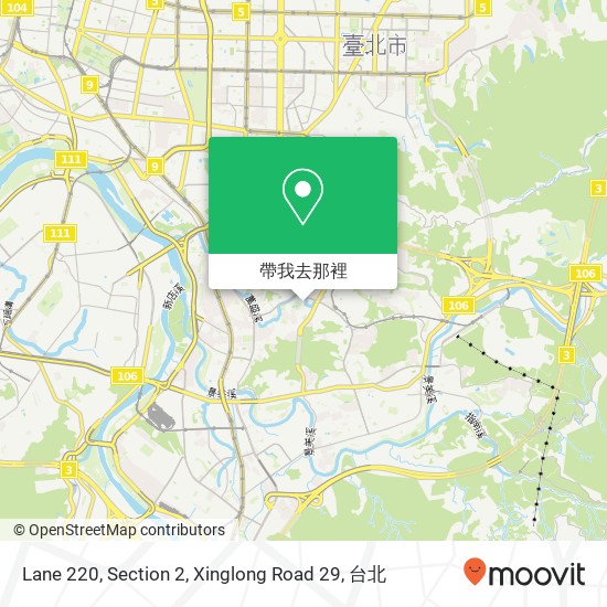 Lane 220, Section 2, Xinglong Road 29地圖