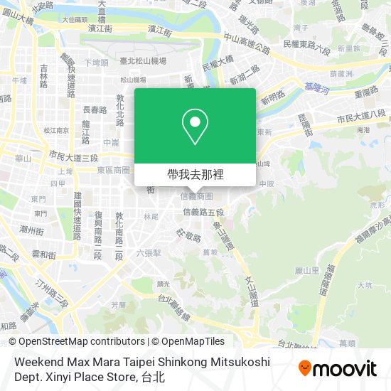 Weekend Max Mara Taipei Shinkong Mitsukoshi Dept. Xinyi Place Store地圖