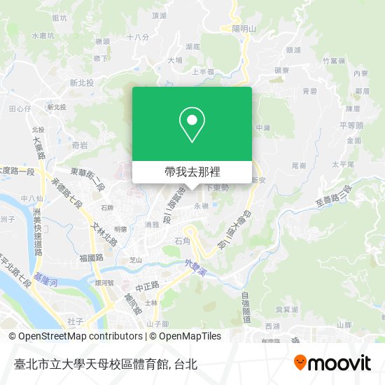 臺北市立大學天母校區體育館地圖