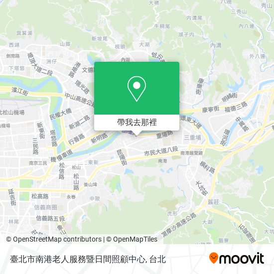 臺北市南港老人服務暨日間照顧中心地圖