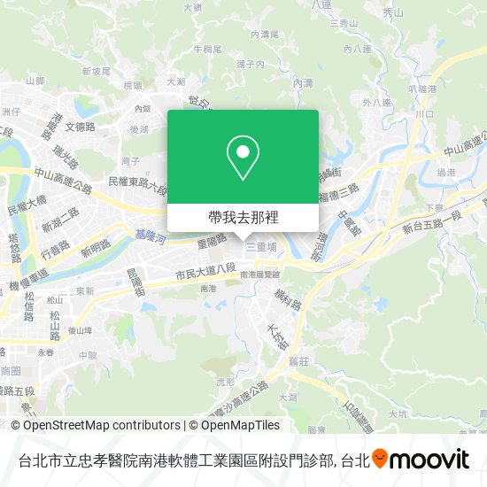 台北市立忠孝醫院南港軟體工業園區附設門診部地圖