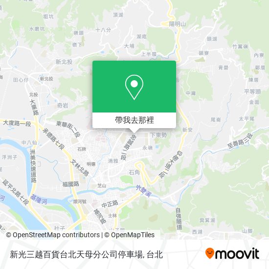 新光三越百貨台北天母分公司停車場地圖
