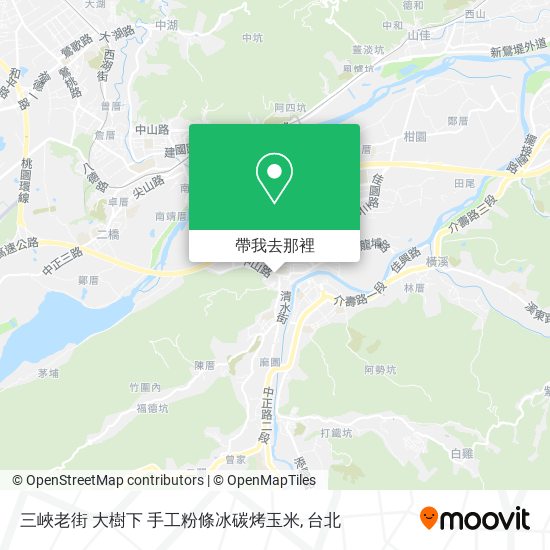 三峽老街 大樹下 手工粉條冰碳烤玉米地圖