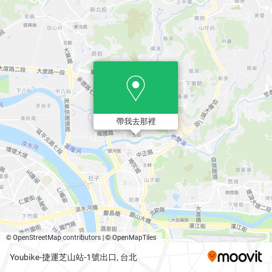 Youbike-捷運芝山站-1號出口地圖