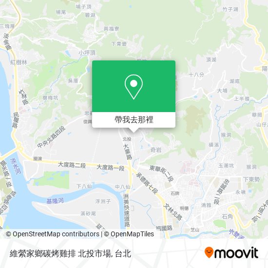 維縈家鄉碳烤雞排 北投市場地圖