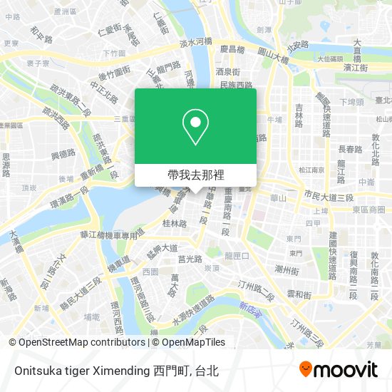 Onitsuka tiger Ximending 西門町地圖