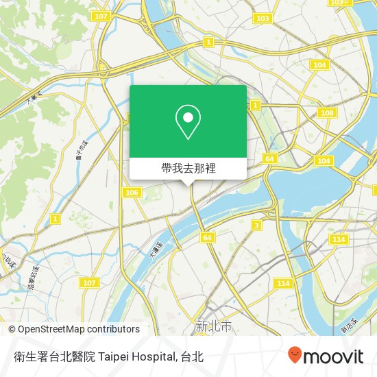 衛生署台北醫院 Taipei Hospital地圖