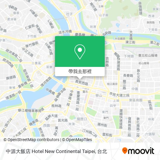 中源大飯店 Hotel New Continental Taipei地圖