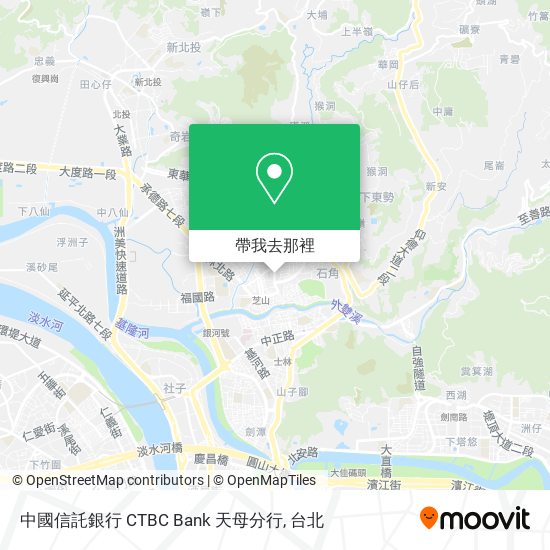 中國信託銀行 CTBC Bank 天母分行地圖