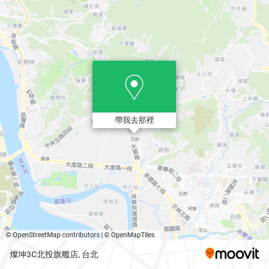 燦坤3C北投旗艦店地圖