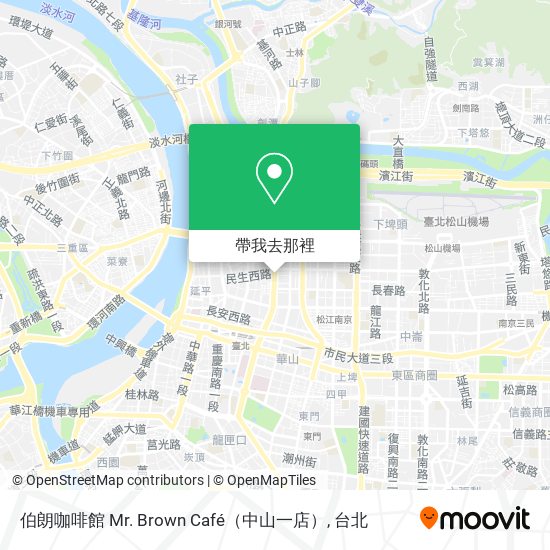 伯朗咖啡館 Mr. Brown Café（中山一店）地圖