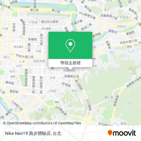 Nike Neo19 跑步體驗店地圖