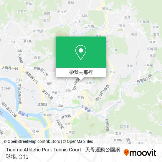 Tianmu Athletic Park Tennis Court - 天母運動公園網球場地圖