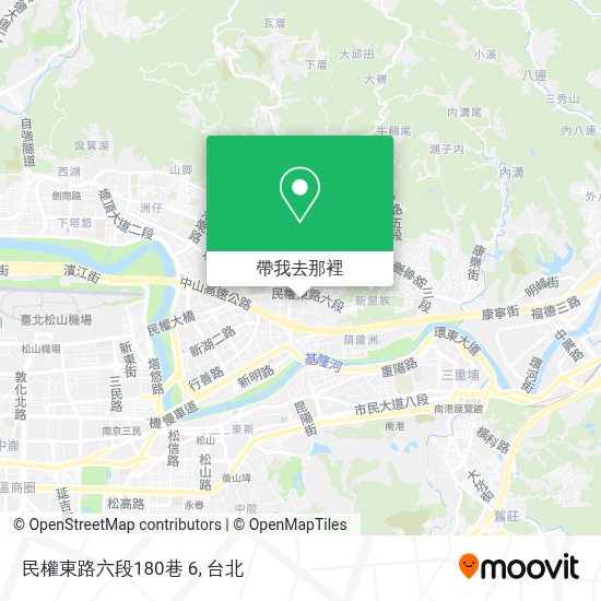 怎樣搭巴士 地鐵或火車去內湖區的民權東路六段180巷6