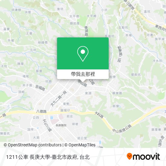 1211公車 長庚大學-臺北市政府地圖