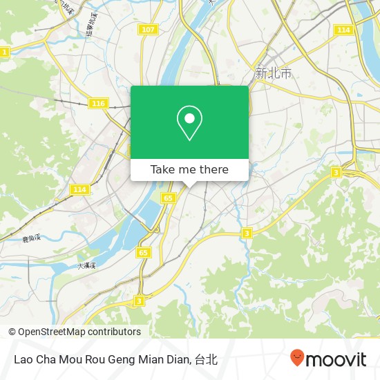 Lao Cha Mou Rou Geng Mian Dian, 新北市土城區中央路一段234號地圖