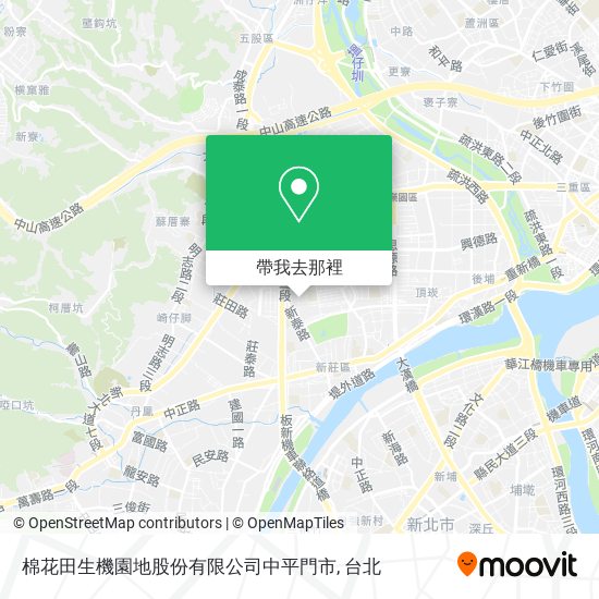 棉花田生機園地股份有限公司中平門市地圖