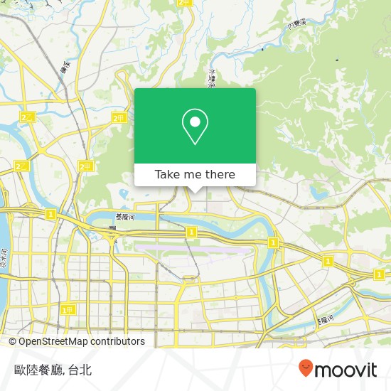 歐陸餐廳, 臺北市中山區敬業一路36巷地圖