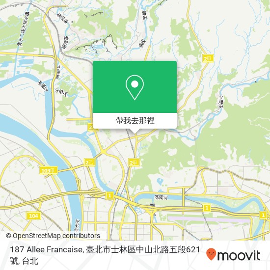 187 Allee Francaise, 臺北市士林區中山北路五段621號地圖