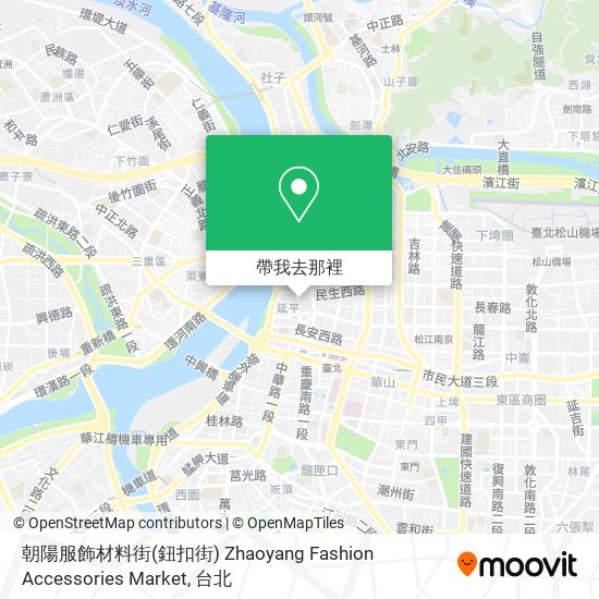 朝陽服飾材料街(鈕扣街) Zhaoyang Fashion Accessories Market地圖