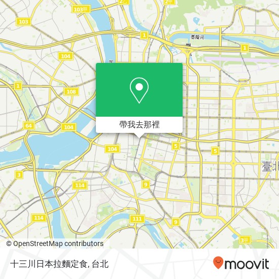 十三川日本拉麵定食地圖