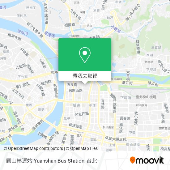 圓山轉運站 Yuanshan Bus Station地圖