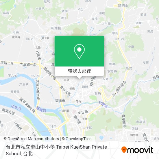 台北市私立奎山中小學 Taipei KueiShan Private School地圖
