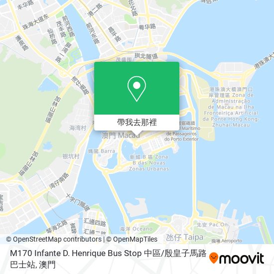 M170 Infante D. Henrique Bus Stop 中區 / 殷皇子馬路巴士站地圖