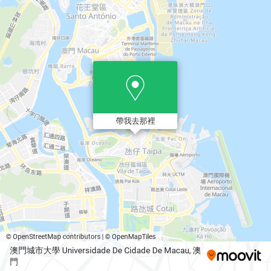 澳門城市大學 Universidade De Cidade De Macau地圖