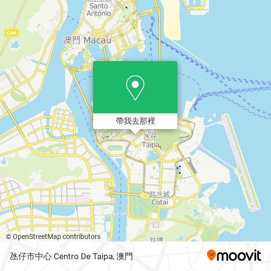 氹仔市中心 Centro De Taipa地圖