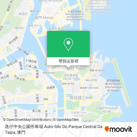 氹仔中央公園停車場 Auto-Silo Do Parque Central Da Taipa地圖