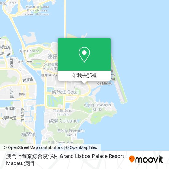 澳門上葡京綜合度假村 Grand Lisboa Palace Resort Macau地圖