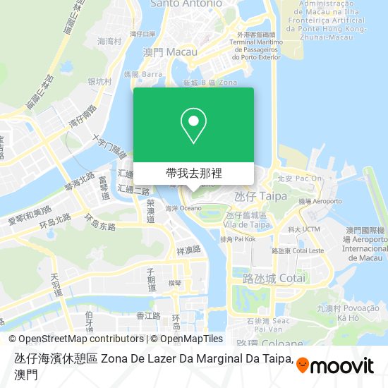 氹仔海濱休憩區 Zona De Lazer Da Marginal Da Taipa地圖