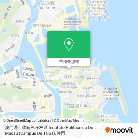 澳門理工學院氹仔校區 Instituto Politécnico De Macau (Campus De Taipa)地圖