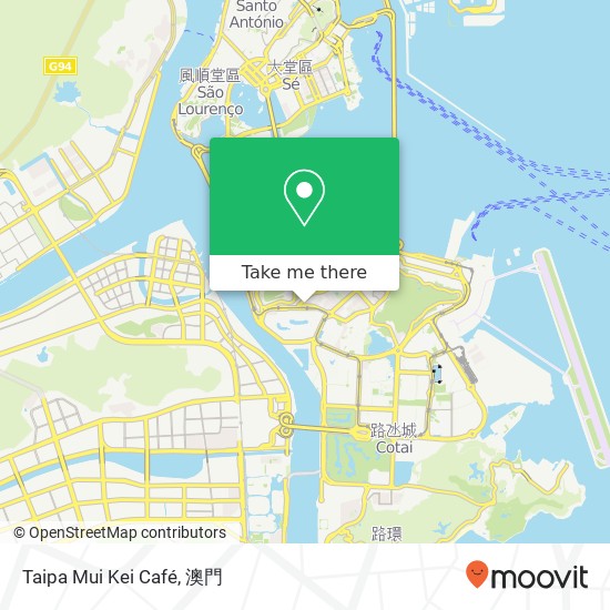 Taipa Mui Kei Café, 柯維納馬路 氹仔地圖
