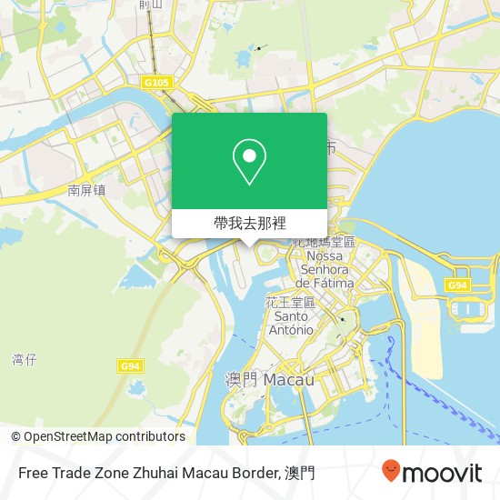 Free Trade Zone Zhuhai Macau Border地圖