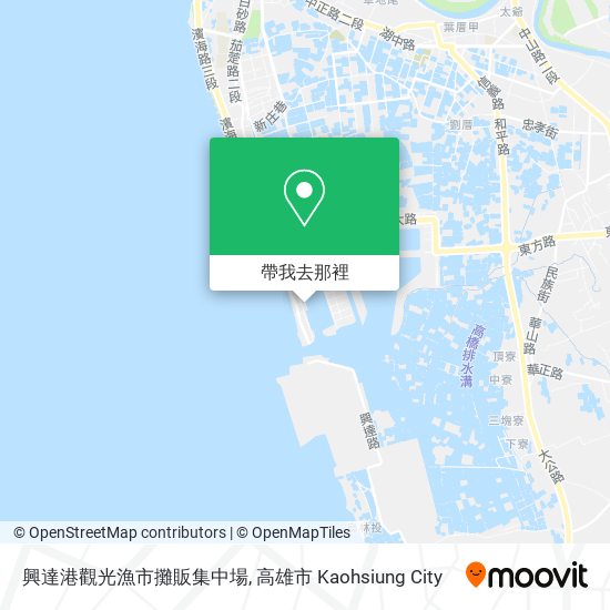 興達港觀光漁市攤販集中場地圖