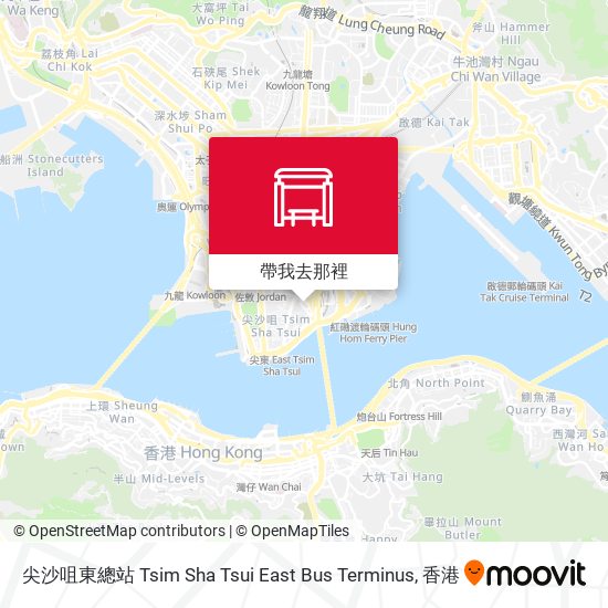 尖沙咀東總站 Tsim Sha Tsui East Bus Terminus地圖