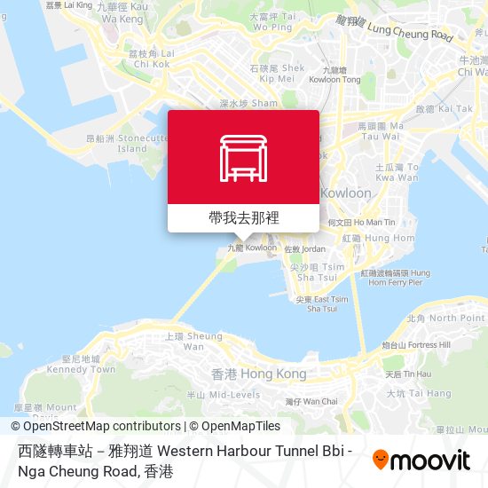 西隧轉車站－雅翔道 Western Harbour Tunnel Bbi - Nga Cheung Road地圖