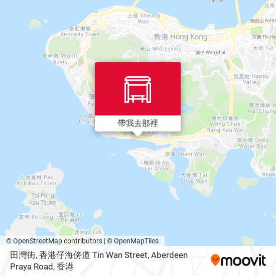 田灣街, 香港仔海傍道 Tin Wan Street, Aberdeen Praya Road地圖