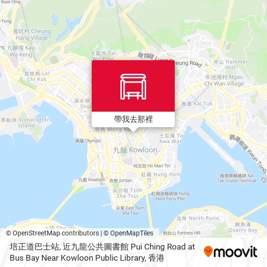 培正道巴士站, 近九龍公共圖書館 Pui Ching Road at Bus Bay Near Kowloon Public Library地圖