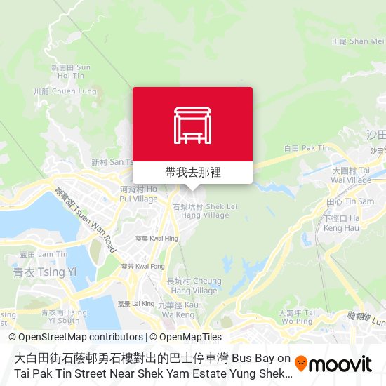 大白田街石蔭邨勇石樓對出的巴士停車灣 Bus Bay on Tai Pak Tin Street Near Shek Yam Estate Yung Shek House地圖