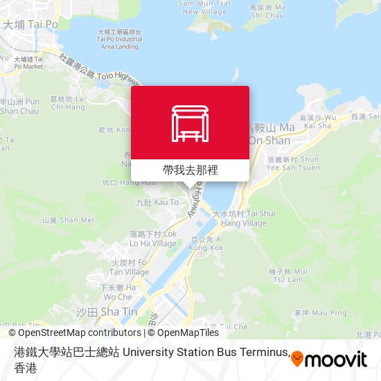 港鐵大學站巴士總站 University Station Bus Terminus地圖